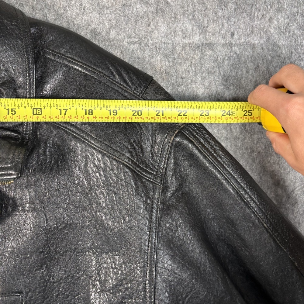 Vintage Field and Stream Leather Jacket Black Men's XL Supple Full Zip Moto - Picture 9 of 13